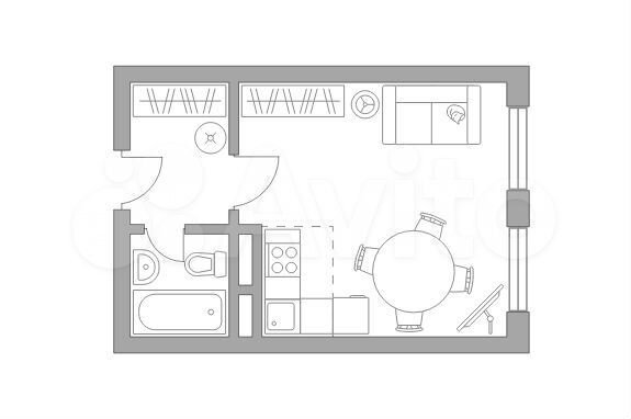 Квартира-студия, 25,9 м², 1/8 эт.