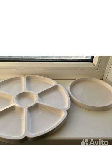 Поднос средний, менажница, ручная работа, гипс