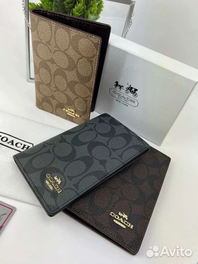 Обложка на для документов Coach натуральная кожа
