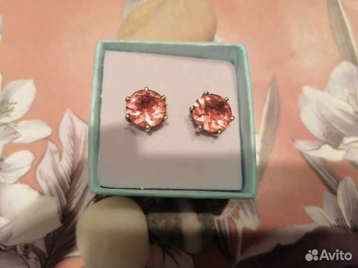 Бронь Серьги пусеты хамелеон серебро