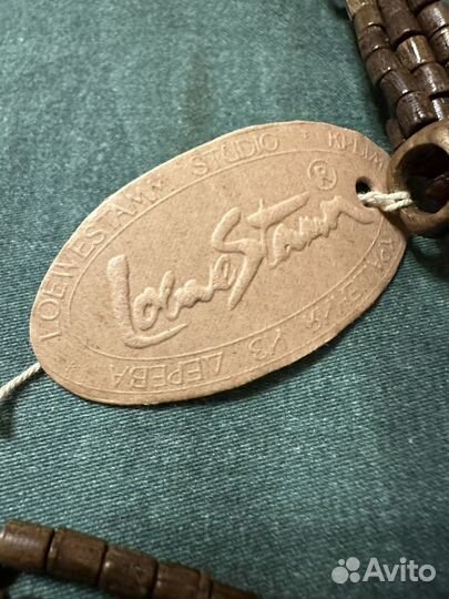 Бусы из дерева с янтарем