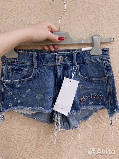 Джинсовые шорты zara 34