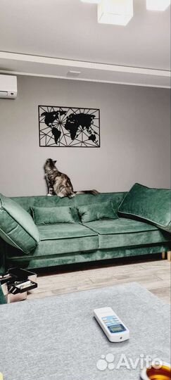 Панно карта мира со стабилизированным мхом