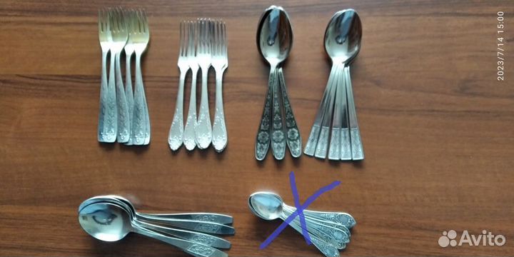 Винтаж СССР. Столовые приборы (комплекты 6 шт.)
