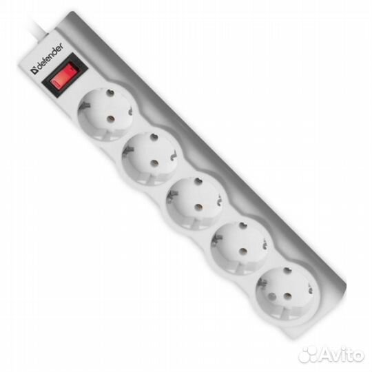 Сетевой фильтр Defender 3,0 м, 5 розеток, выключат