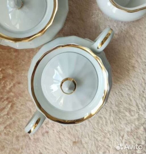 Сахарница фарфор Золотая лента