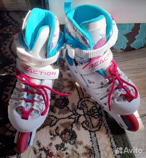 Роликовые коньки детские раздвижные+шлем и защита