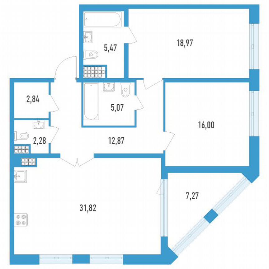 2-к. квартира, 99 м², 11/23 эт.