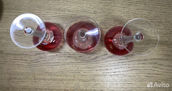 Бокал фужер цветное стекло хрусталь гдр Германия