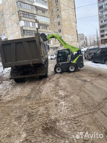 Уборка снега мини погрузчик