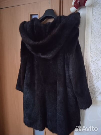 Шуба норковая с капюшоном 50-52 Италия