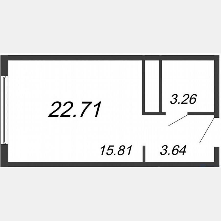Апартаменты-студия, 22,7 м², 21/24 эт.