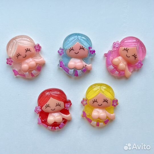 Кабошоны для рукоделия русалочки 30 шт