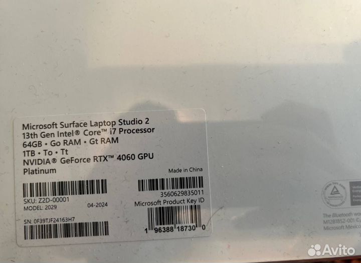 Microsoft Surface Laptop Studio 2 i7 64GB 1TB