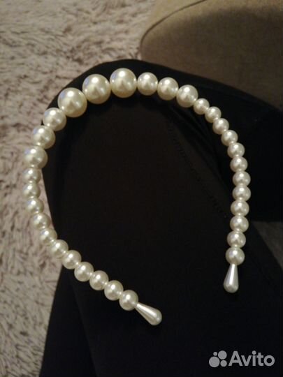 Заколка гребень и ободок жемчужный