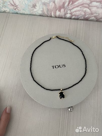 Подвеска Мишка из оникса под золото