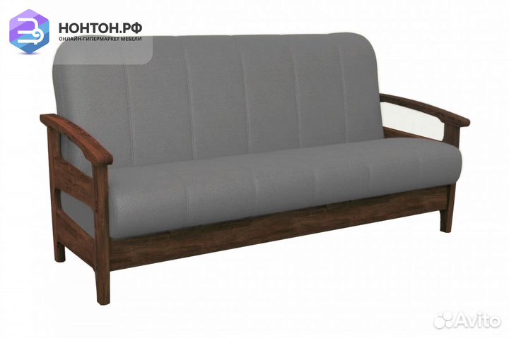 Диван книжка Омега серый / орех