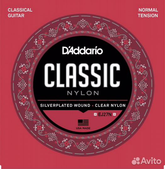 Струны нейлоновые 28-43 D'addario EJ27N Normal Ten