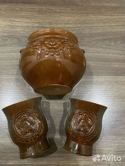Горшок для запекания и стаканы СССР
