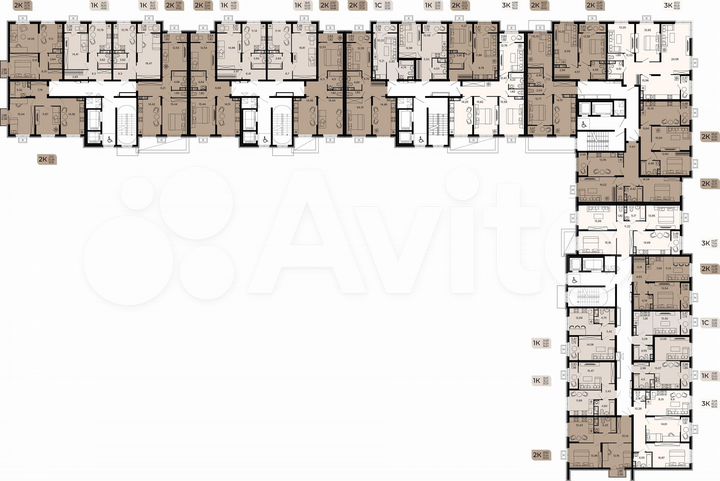 3-к. квартира, 68,4 м², 2/17 эт.