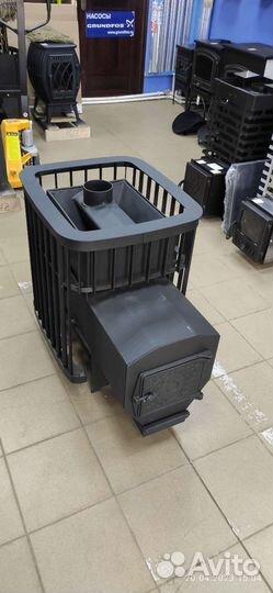 Печь для бани Варвара каменка удлиненная топка