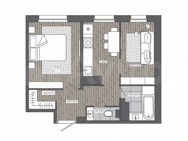 2-к. квартира, 41 м², 11/19 эт.