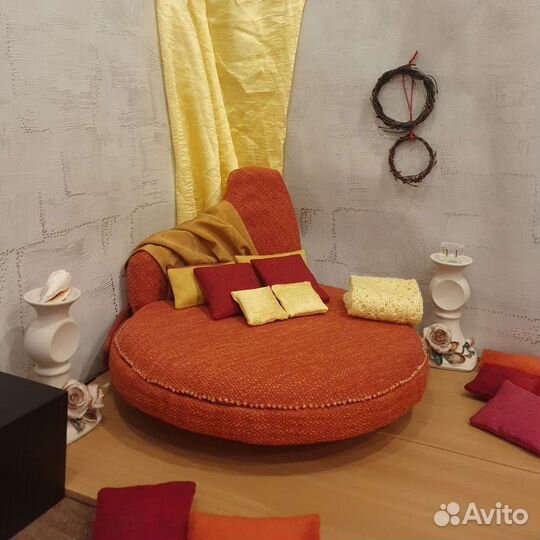 Кукольная круглая кровать для кукол до 40 см