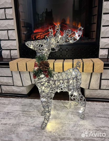 Новогодний олень светящийся 50см