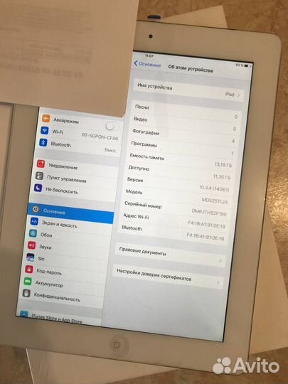 Планшет б/у Apple iPad 4 Wi-Fi Cellular 16GB White