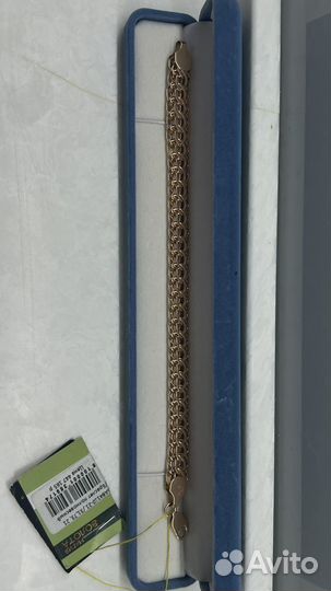 Золотой браслет двойной бисмарк