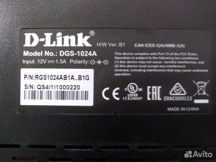 Коммутатор D-Link DGS-1024A