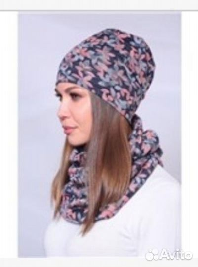 Комплект шапка и снуд женский