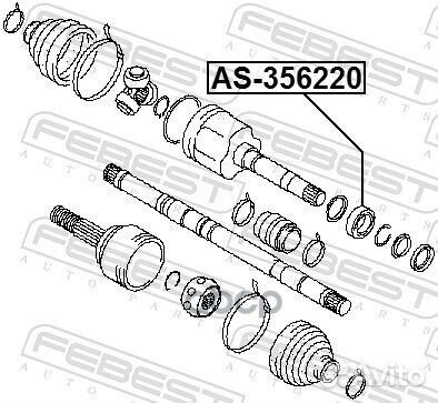 Подшипник приводного вала 35x62x20 AS356220 Febest