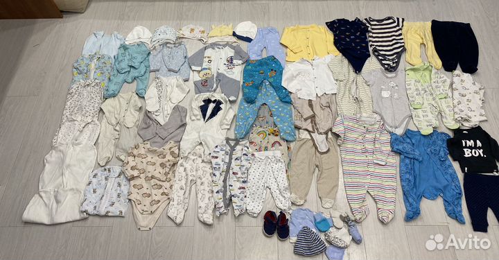 Вещи на мальчика пакетом 0-6 месяцев