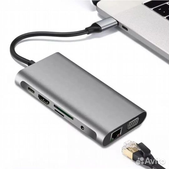 Адаптер/переходник Type-C HUB 10 в 1 Apple MacBook