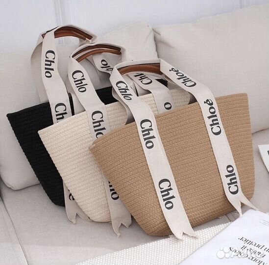 Плетеные брендовые пляжные сумки (3 цвета)