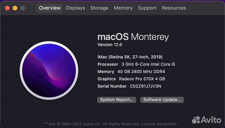 Моноблок apple iMac 27 2019 1tr 40gb