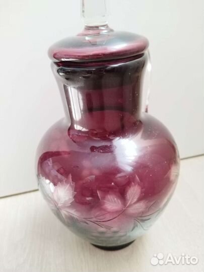 Кувшин СССР лзхс Марганцевое Цветное стекло