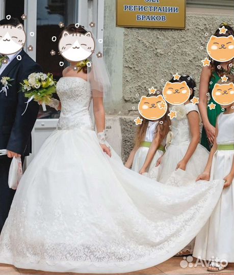 Свадебное платье со шлейфом 40-44