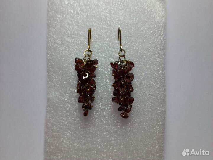 Серьги с гранатом