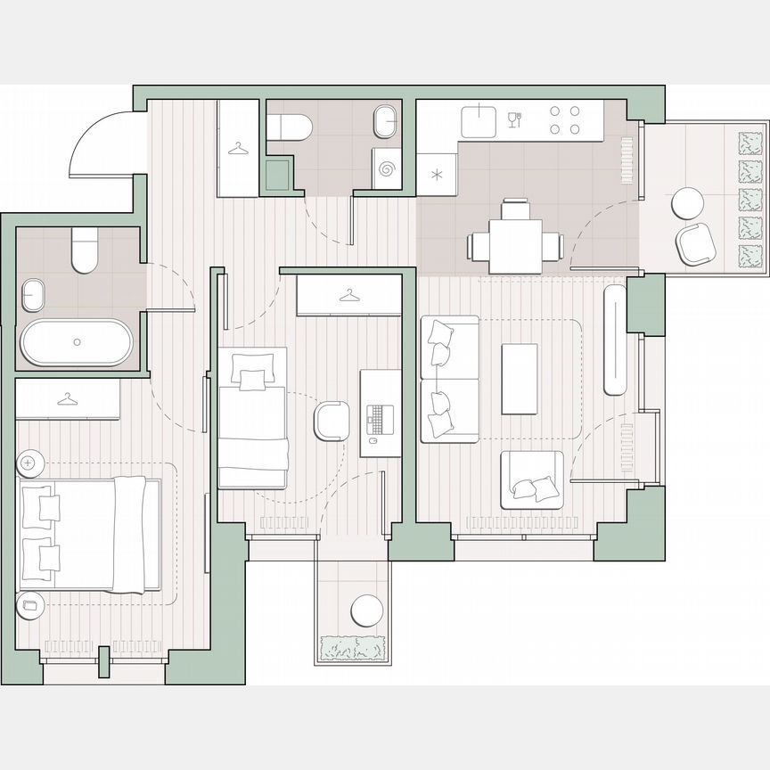 2-к. квартира, 53,6 м², 10/13 эт.