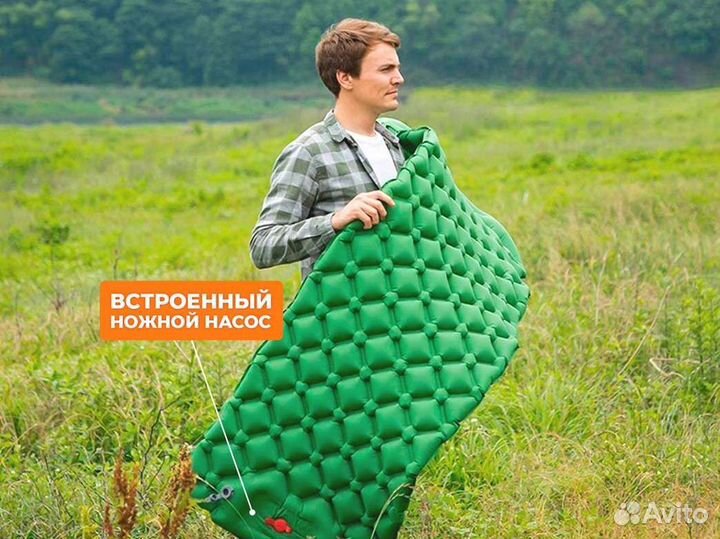 Туристический коврик с встроенным насосом