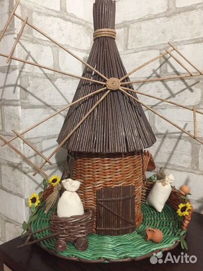 Мельница-бутылочница из бумажной лозы