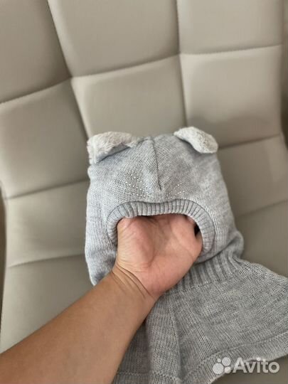 Шапка новая для девочки с ушками ог 48-50