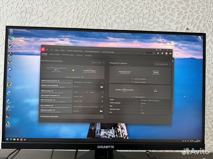 Игровой пк r7 5700x, 32gb, 2tb ssd + RX 7800XT