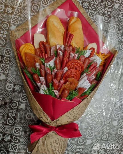 Съедобные мужские букеты, подарки 23 февраля