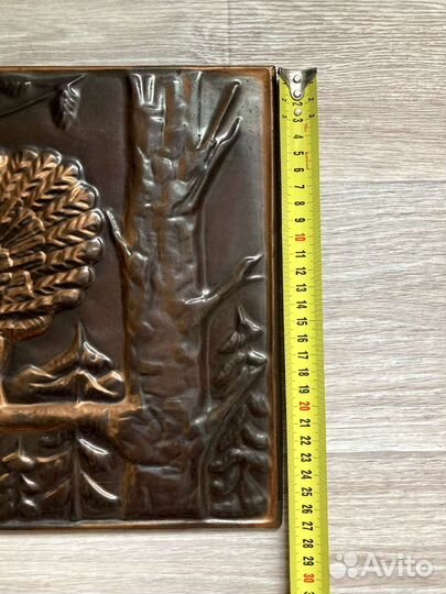 Панно чеканка СССР Глухарь