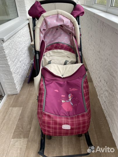 Детские санки коляска nika 7-4