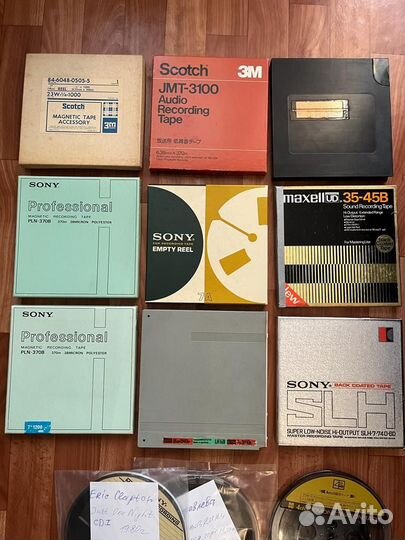 Катушки, бобины, магнитная лента sony,scotch и др