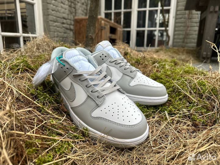 Nike dunk low grey fog + носки